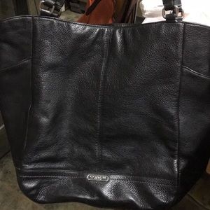 Coach black pebble leather bag 6”W X 12”L X 13”T
